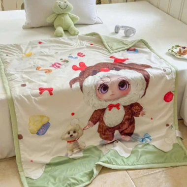 Chăn trẻ em hoạt hình 5D cotton đũi mềm mịn, thoáng mát 1m2x1m5, giá 149k 4