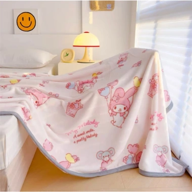 Chăn tuyết nhung Disney 1m5x2m bé đi học, mền nỉ mềm mịn không rụng lông