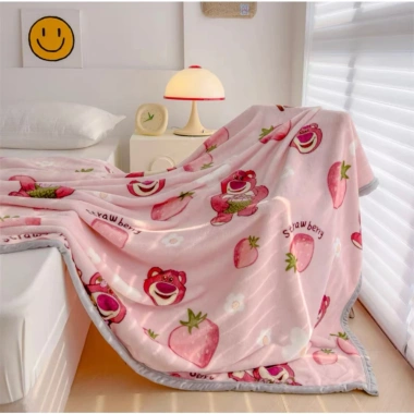 Chăn tuyết nhung Disney 1m5x2m bé đi học, mền nỉ mềm mịn không rụng lông
