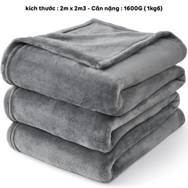 Chăn Tuyết Nhung Siêu Mềm 1.6KG, Mền Đắp Sofa Giường Văn Phòng Giữ Ấm Gọn Nhẹ