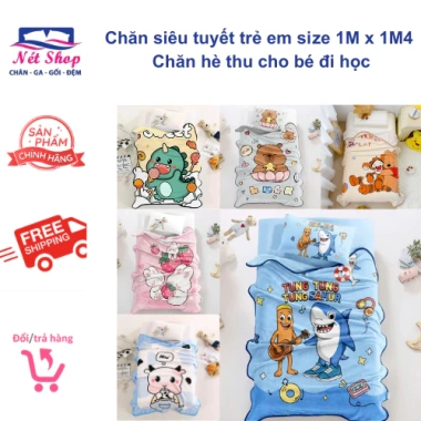 Chăn tuyết trẻ em 1mx1m4 hoạ tiết siêu xinh, giá ưu đãi 69.000đ cho bé đi học