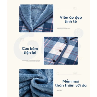 Chăn Văn Phòng 2 Lớp Dày Dặn và Áo Choàng Mềm Mại Nhỏ Gọn Tiện Dụng Giá 188k 5