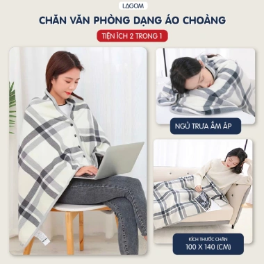 Chăn Văn Phòng Áo Choàng Ấm Áp, Lót Sofa và Ghế Ô Tô - Giá Giảm 179k | Lagom