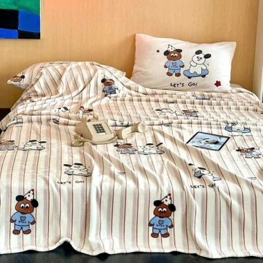 Chăn văn phòng lông tuyết Gấu nâu – ấm áp, mềm mại, đa kích thước, giảm còn 99.000₫ 5