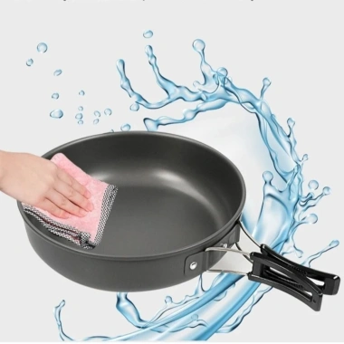 Chảo chiên cắm trại URJUMPEA tay cầm gập, hợp kim nhôm nhẹ siêu bền, chống dính di động cho dã ngoại 4