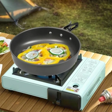 Chảo chiên cắm trại URJUMPEA tay cầm gập, hợp kim nhôm nhẹ siêu bền, chống dính di động cho dã ngoại 9