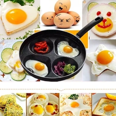 Chảo chiên ốp trứng 4 ngăn chống dính, dùng được bếp từ - Giá chỉ 75.000₫