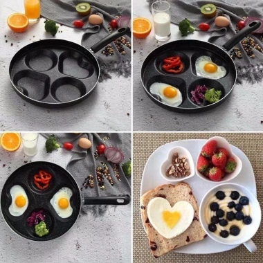 Chảo chiên ốp trứng 4 ngăn chống dính, dùng được bếp từ - Giá chỉ 75.000₫