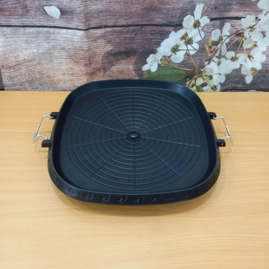 Chảo nướng Hàn Quốc vuông 32cm có lỗ thoát dầu, dùng trên bếp ga mini tiện lợi, chỉ 320.000₫ 8