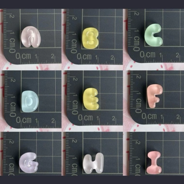 Charm Chữ 3 chữ tặng keo dán Mini trang trí kẹp tóc handmade ốp lưng bình nước nón bảo hiểm 3