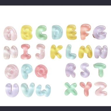 Charm Chữ 3 chữ tặng keo dán Mini trang trí kẹp tóc handmade ốp lưng bình nước nón bảo hiểm 6