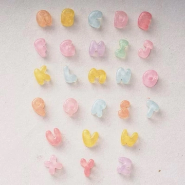 Charm Chữ 3 chữ tặng keo dán Mini trang trí kẹp tóc handmade ốp lưng bình nước nón bảo hiểm 7