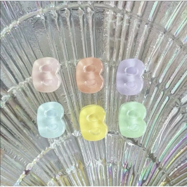 Charm Chữ 3 chữ tặng keo dán Mini trang trí kẹp tóc handmade ốp lưng bình nước nón bảo hiểm 10