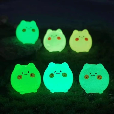 Charm dạ quang 7 màu mèo béo DIY – Phát sáng, trang trí tiểu cảnh, chỉ 12.000đ – Quà bé