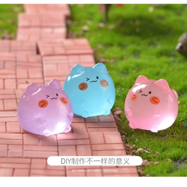 Charm dạ quang 7 màu mèo béo DIY – Phát sáng, trang trí tiểu cảnh, chỉ 12.000đ – Quà bé
