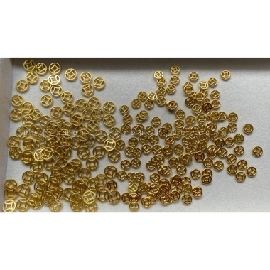 Charm đồng xu viền 7-9mm gói 10/20/50 Hoa kẽm nhung, cây tài lộc Tết, giá 16.500₫