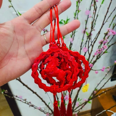 Charm Ngựa Đỏ Treo Đào Quất 3D Tết Bính Ngọ – Quà Tặng Độc đáo Giá 18k
