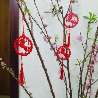 Charm Ngựa Đỏ Treo Đào Quất 3D Tết Bính Ngọ – Quà Tặng Độc đáo Giá 18k