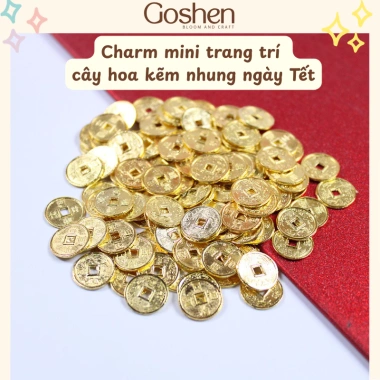 Charm Thỏi Vàng Mini - Nhựa xi vàng trang trí cây tài lộc, kẽm nhung Tết 2.026 11.500 VND