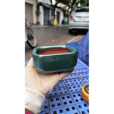 Chậu bonsai Hỏa Biến Bát Tràng dạng chữ nhật vát góc trồng bonsai mini, sen đá, xương rồng, tiểu cảnh đẹp, chỉ 29.000₫ 5
