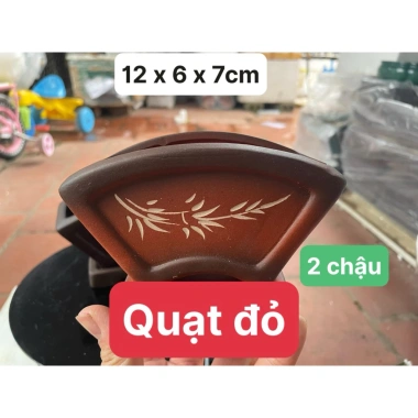 Chậu bonsai mini gốm Bát Tràng màu đỏ có quạt, giá chỉ 35.000đ, giảm 10.000đ 2 Chậu bonsai mini gốm Bát Tràng màu đỏ có quạt, giá chỉ 35.000đ, giảm 10.000đ 2