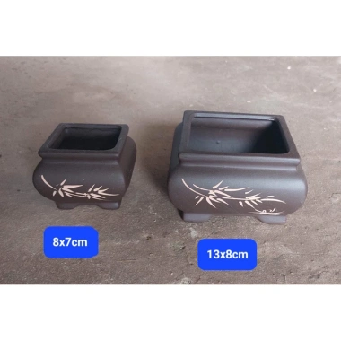 Chậu cây cảnh vuông khum mini bonsai gốm Bát Tràng màu nâu, giá 68.000₫ giảm mạnh 2