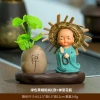 Chậu cây giả mini Tài Lộc kèm tượng Chú tiểu chắp tay Tiệm An Yên để bàn, trang trí, quà tặng, giá ưu đãi chỉ 90.000 VND 10