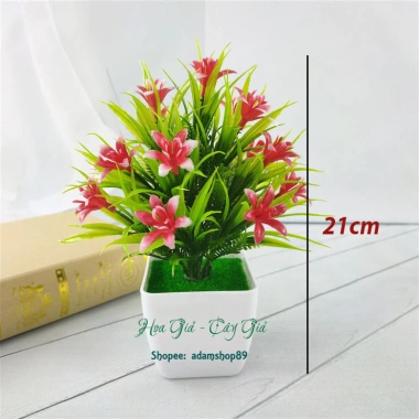 Chậu cây hoa nhài giả mini sinh động - Trang trí nội thất hiện đại, giá ưu đãi chỉ 38.000đ