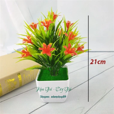 Chậu cây hoa nhài giả mini sinh động - Trang trí nội thất hiện đại, giá ưu đãi chỉ 38.000đ