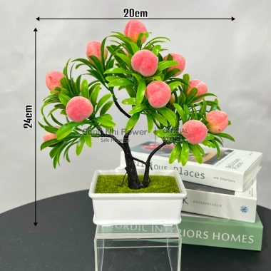 Chậu cây mini bonsai nhân tạo cao, điểm nhấn xanh mát, giảm giá chỉ 72.000₫ 8