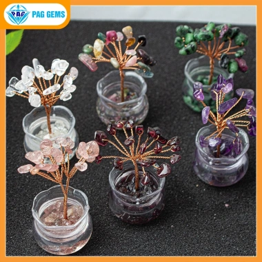Chậu Cây Tài Lộc Mini Đá Vụn Pag Gems Phong Thủy Hút Tài, Trang Trí Bàn Làm Việc – Giá 75.000₫
