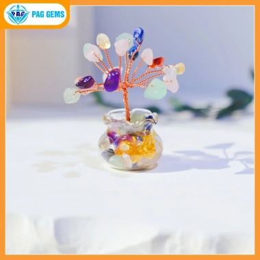 Chậu Cây Tài Lộc Mini Đá Vụn Pag Gems Phong Thủy Hút Tài, Trang Trí Bàn Làm Việc – Giá 75.000₫