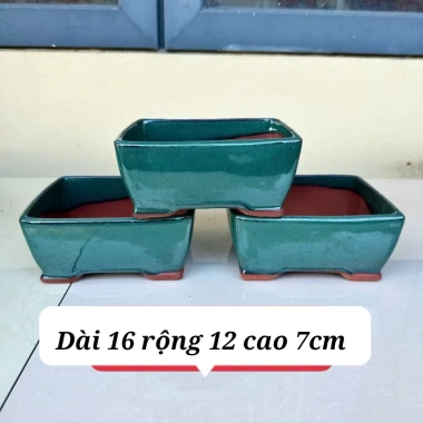 Chậu Chữ Nhật Vát Mini Bonsai Tiểu Cảnh Gốm Sứ Bát Tràng Loại 1 Giá 50.000₫ 10