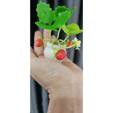 Chậu dâu tây mini đất sét cao 12cm - Giá 49.000 VNĐ, tiết kiệm không gian