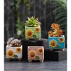Chậu gốm sứ mini hoa hướng dương CHAUM8 - Decor bàn cute, cây cảnh, chỉ 38.000đ