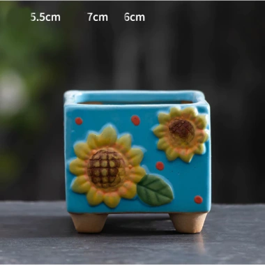 Chậu gốm sứ mini hoa hướng dương CHAUM8 - Decor bàn cute, cây cảnh, chỉ 38.000đ 2 Chậu gốm sứ mini hoa hướng dương CHAUM8 - Decor bàn cute, cây cảnh, chỉ 38.000đ 2