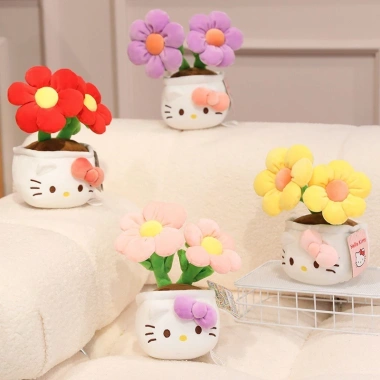 Chậu hoa Hello Kitty mềm mịn - Quà tặng cho người yêu, bạn gái, giảm còn 75.000₫