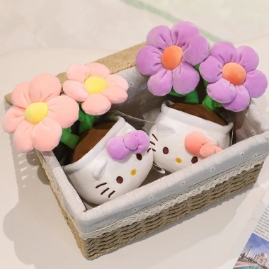 Chậu hoa Hello Kitty mềm mịn - Quà tặng cho người yêu, bạn gái, giảm còn 75.000₫