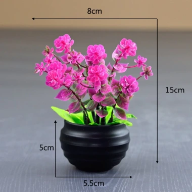 Chậu hoa Mini - Hoa giả, cây cảnh, trang trí nhà búp bê, terrarium, giá chỉ 35k