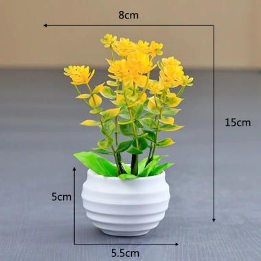 Chậu hoa Mini - Hoa giả, cây cảnh, trang trí nhà búp bê, terrarium, giá chỉ 35k
