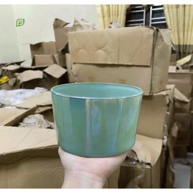 Chậu sứ tráng gương 12,5x7,5cm mini để bàn, màu sang trọng, giảm giá 36.000₫ 2