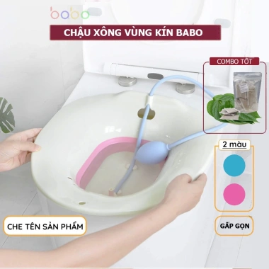 Chậu Xông Vùng Kín Gấp Gọn Phụ Nữ Sau Sinh kèm Vòi Xịt, Thảo Dược, Giá 23.000 VND