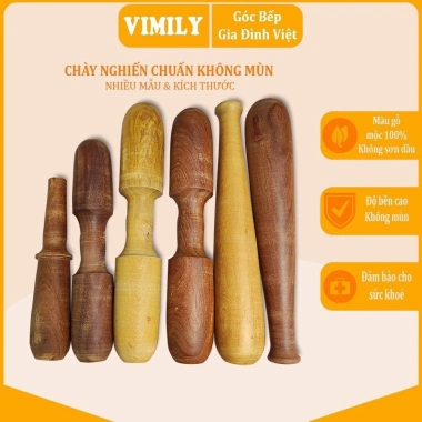 Chày gỗ nghiến núi đá giã tôm, cua - Vuông 6cm x Dài 33cm, giá chỉ 39.000₫