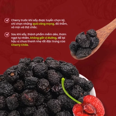 Cherry sấy khô Chile chua nhẹ ngọt thanh - Giá ưu đãi 150.000đ, giảm từ 181.500đ 3 Cherry sấy khô Chile chua nhẹ ngọt thanh - Giá ưu đãi 150.000đ, giảm từ 181.500đ 3
