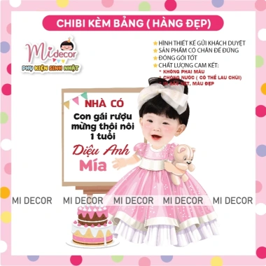 Chibi Bảng Thông Tin Trang Trí Thôi Nôi và Sinh Nhật Bé Trai, Bé Gái - Giá 136.000 giảm 20 phần trăm