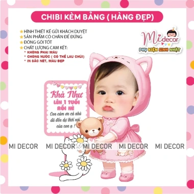 Chibi Bảng Thông Tin Trang Trí Thôi Nôi và Sinh Nhật Bé Trai, Bé Gái - Giá 136.000 giảm 20 phần trăm