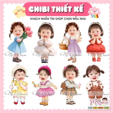 Chibi sinh nhật 70cm Thiết kế mẫu xem trước, in theo yêu cầu, giá ưu đãi 159k