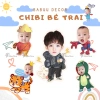 Chibi sinh nhật in hình thôi nôi bé gái trai - miễn phí thiết kế tặng chân đứng 38.000đ 2