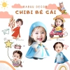 Chibi sinh nhật in hình thôi nôi bé gái trai - miễn phí thiết kế tặng chân đứng 38.000đ 3