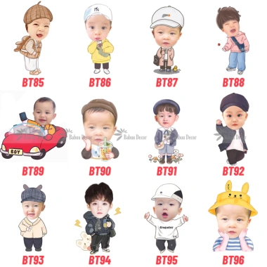 Chibi sinh nhật in hình thôi nôi bé gái trai - miễn phí thiết kế tặng chân đứng 38.000đ